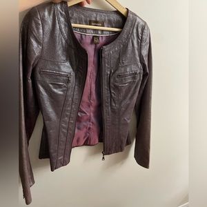 purple shiny glitter leather jacket